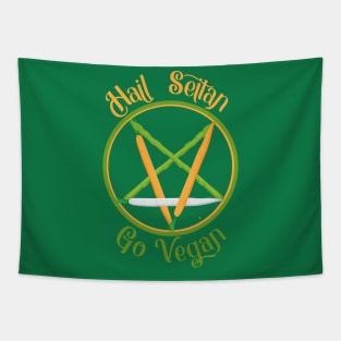 Hail Seitan Go Vegan Animal Rights Veganism Funny Metal Tapestry