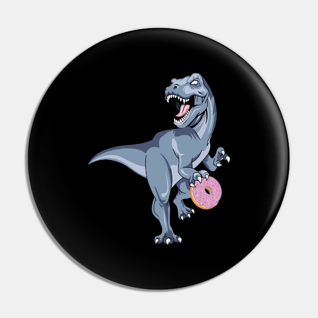 Dinosaur Donut Dino Doughnut Kids Trex Velociraptor Sweets T-Rex Pin by Shirtsurf