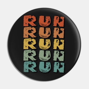 Run. Design for runners, track participants, long distance runners, sprinters Pin