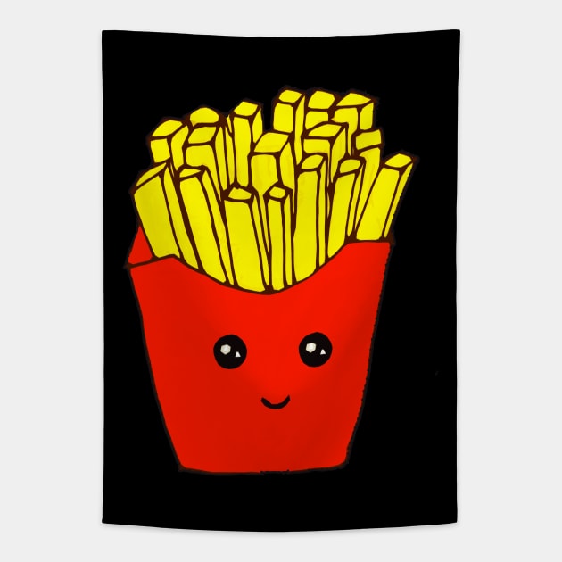 Hand drawn french fries love food Tapestry by WatercolorFun