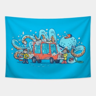 Octopus Carwash Tapestry