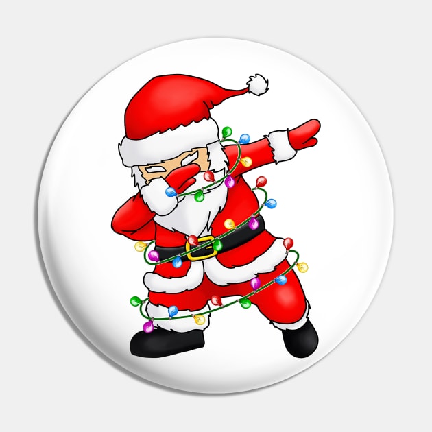 Santa Dabbing Christmas Pin by wfmacawrub