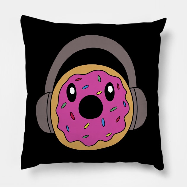 Donut Headphones Pillow by pako-valor