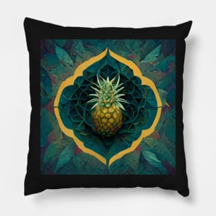 Pineapple vibrant mandala pattern Pillow