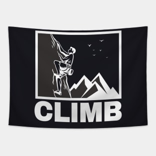 Climb Illustration Mountain Climber Tapestry