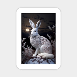 white hare 10 Magnet