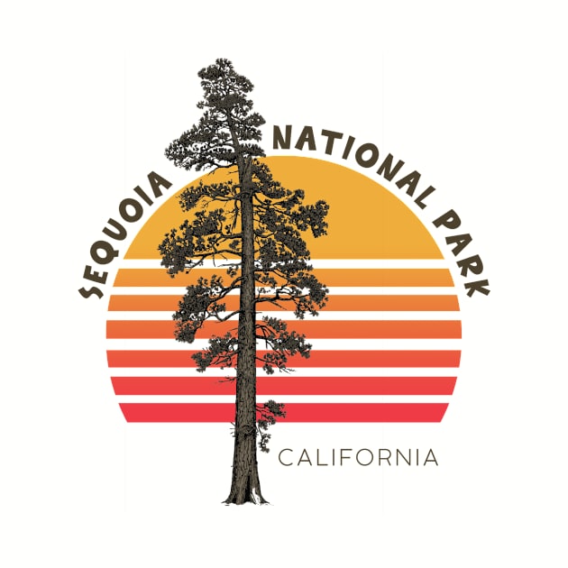 Sequoia National Park Retro Tree Minimalist Graphic by dmitriytewzir