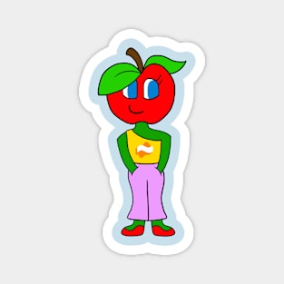 Cartoon Apple Girl Magnet