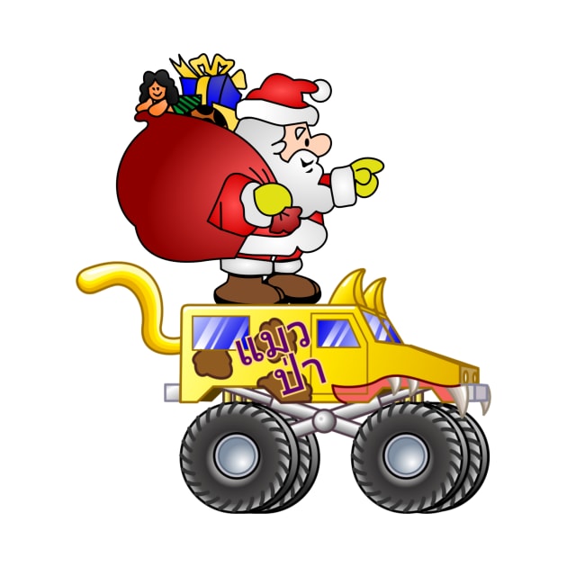 Santa riding monster truck by IOANNISSKEVAS