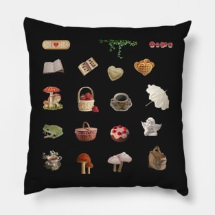 cottagecore sticker pack Pillow