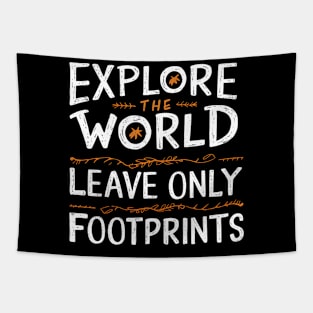 Explore The World Leave Only Footprints Tapestry