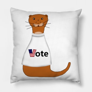 Oliver The Otter Says Vote! Pillow