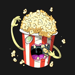 Scary Cute Monster Popcorn Zombie T-Shirt