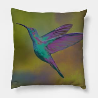 Hummingbird on Yellow Pillow