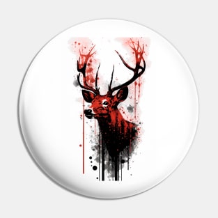 Buck Deer Ink Painting Pin