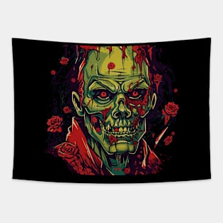 Zombie And Roses Tapestry