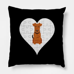 Welsh Terrier Heart Jigsaw Pieces Design - Gift for Welsh Terrier Lovers Pillow