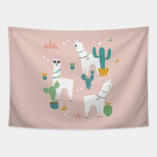 Summer Llama Pattern Tapestry