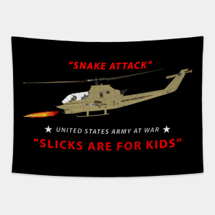 AH-1 Cobra - Snake Attack - Slicks are for Kids Tapestry