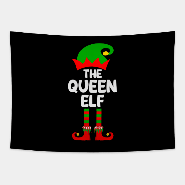 Queen Elf Matching Family Group Christmas Party Pajama Tapestry by DragonTees