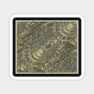 Abstract Fractal Wave Yellow Galaxy Spiral Pattern Magnet