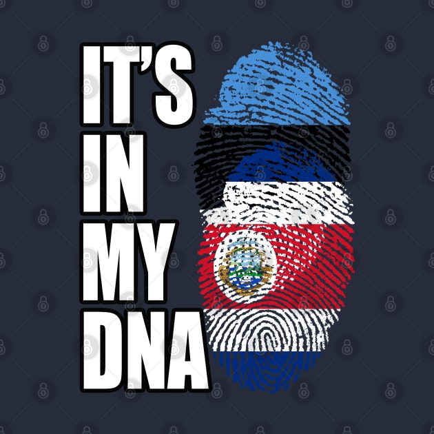 Costa Rican And Estonian Mix DNA Flag Heritage by Just Rep It!!