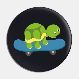 Turtle Skateboard Kids Pin