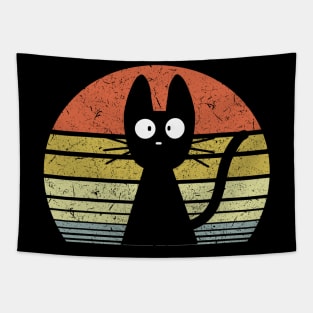 Cute Cat Surprise Vintage Tapestry