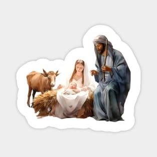 Watercolor Nativity Scene Magnet