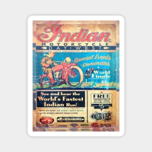 Old Indian Motorcycles Poster Magnet