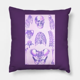 Poor Man's X-Ray Purple Skeleton Pillow