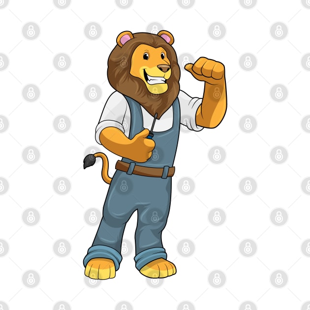 Lion as Handyman Screwdriver by Markus Schnabel