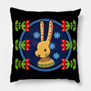 Rabbit Traditional Folk Pattern Pillow