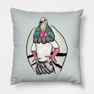 Smirking Man in Pigeon Costume Pillow