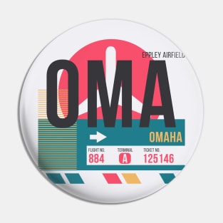 Omaha (OMA) Airport // Sunset Baggage Tag Pin