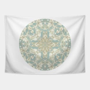 Soft Sage & Cream hand drawn floral pattern Tapestry