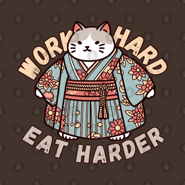 Japanese cat hard work man by Japanese Fever