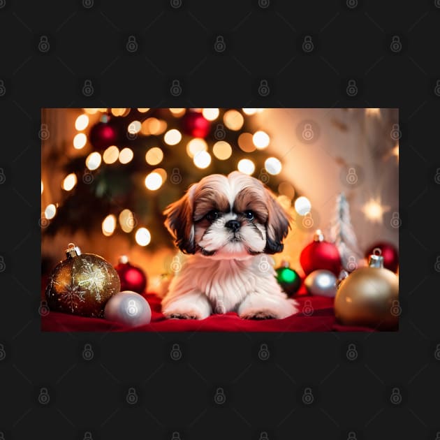 Tiny Shih Tzu Christmas Puppy by nicecorgi