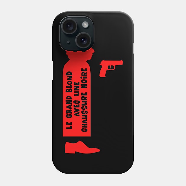 Pierre Richard silhouette- Typo & Gun Phone Case by Boogosh