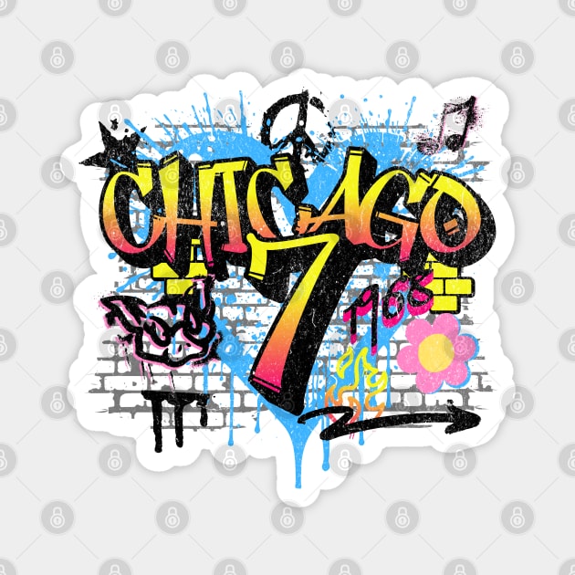 US History 1968 Chicago Riots Chicago 7 Sixties Nostalgia Magnet by Yesteeyear