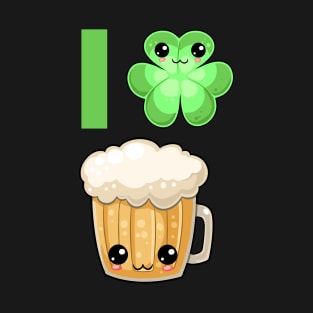 St Patricks Day I Clover Beer Kawaii Cute T-Shirt