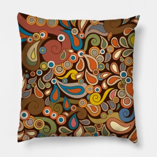 Retro 70s Art Design Pillow