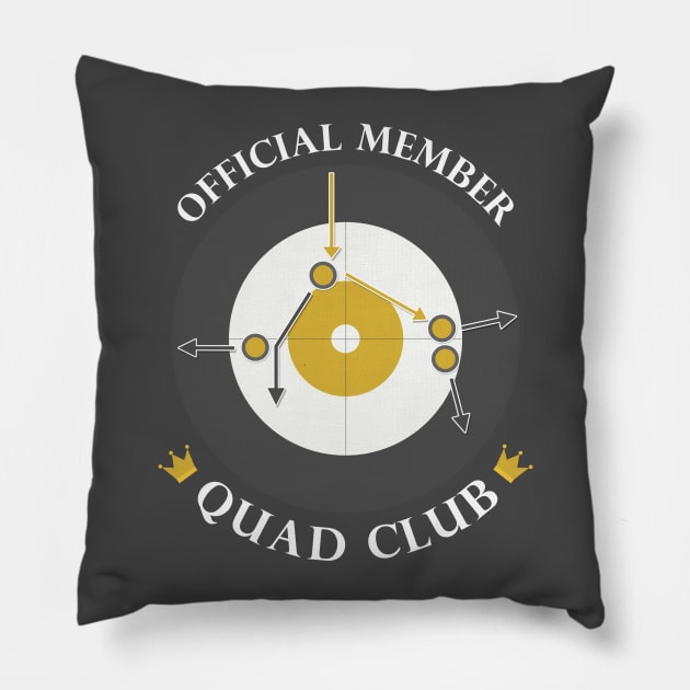 The "Quad Club" - White Text Pillow by itscurling