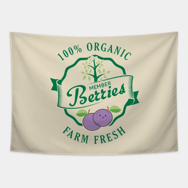 Organic Member Berries Tapestry by WMKDesign