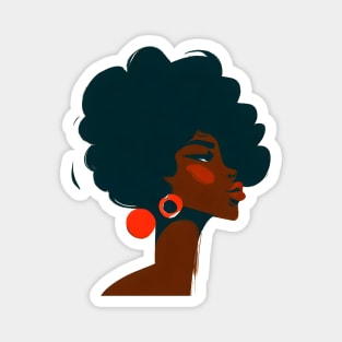 Afro Woman 70s retro design Magnet