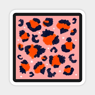 Pink Red Leopard Print Magnet