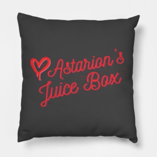 Astarions Juice Box red text and heart Pillow