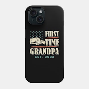 First Time Grandpa Est. 2023 Vintage New Grandparents Phone Case