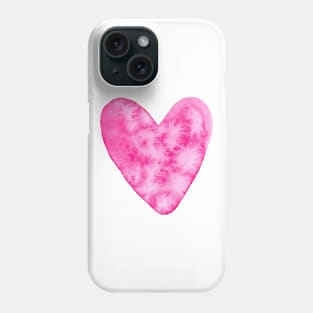 pink watercolor heart Phone Case