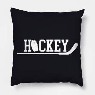 Ice Hockey Player white Pillow